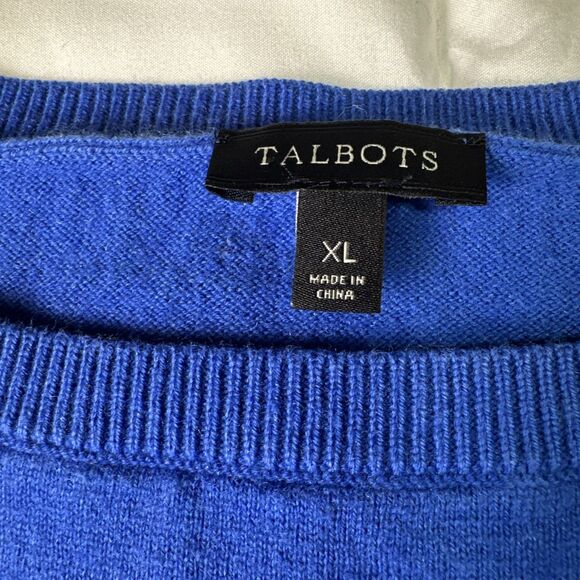 Talbots Royal Blue Round Neck Long Sleeve Lightweight Sweater w/Pocket, Size XL - Picture 3 of 10